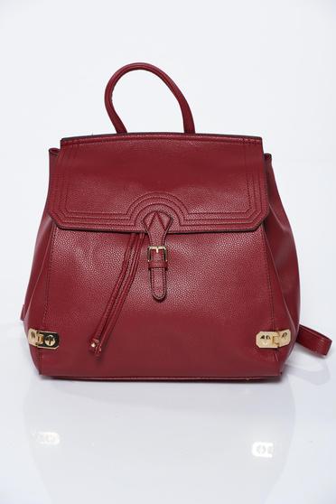 Burgundy backpacks casual from ecological leather