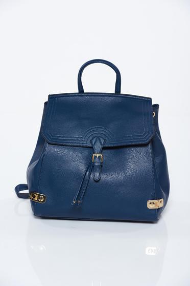 Blue backpacks casual from ecological leather