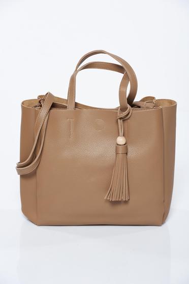 Cream bag office from ecological leather