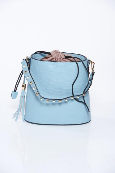 Blue bag casual from ecological leather