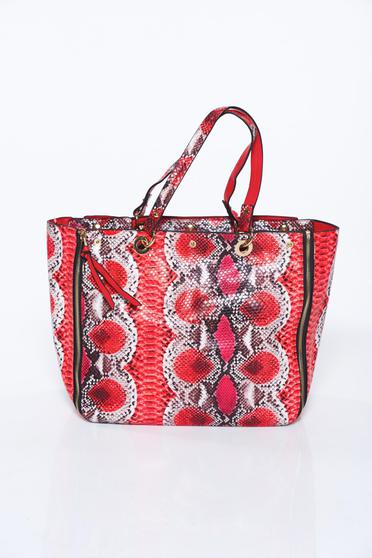 Red bag office from ecological leather