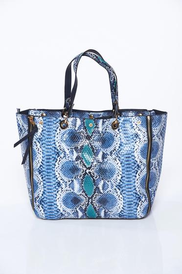 Blue bag office from ecological leather