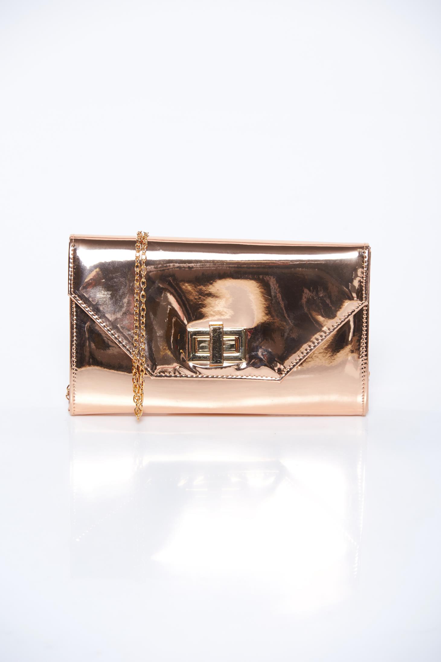 shiny gold clutch bag
