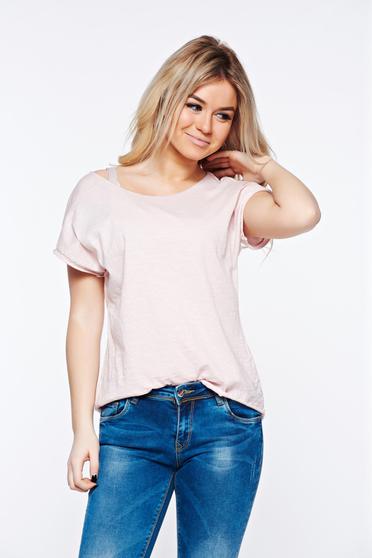 Rosa t-shirt casual elastic cotton with easy cut