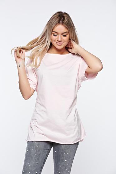 Rosa t-shirt casual elastic cotton with easy cut with laced details
