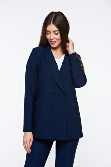 Artista darkblue jacket office from non elastic fabric with inside lining arched cut