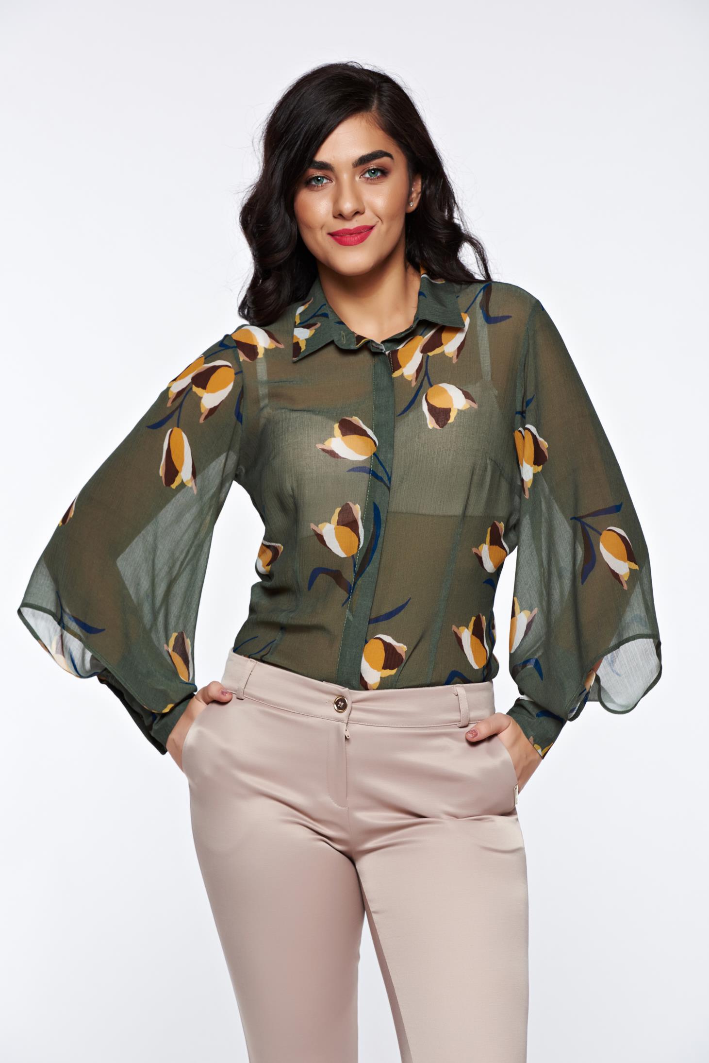 PrettyGirl khaki elegant women`s shirt 