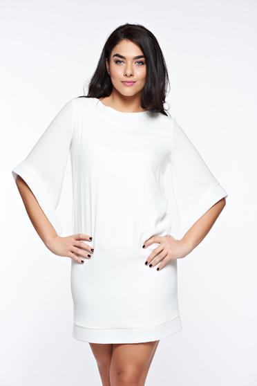 LaDonna white elegant dress with easy cut with inside lining with pockets