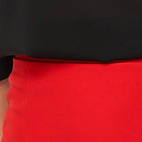 Red pencil type skirt made of slightly elastic fabric with high waist - StarShinerS