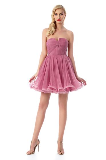 Ana Radu pink luxurious from tulle cloche dress with inside lining corset
