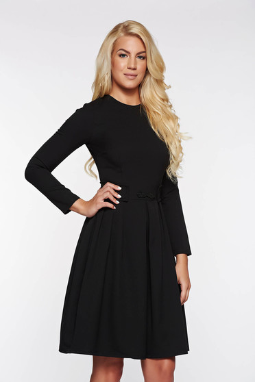 Artista black office cloche dress slightly elastic fabric