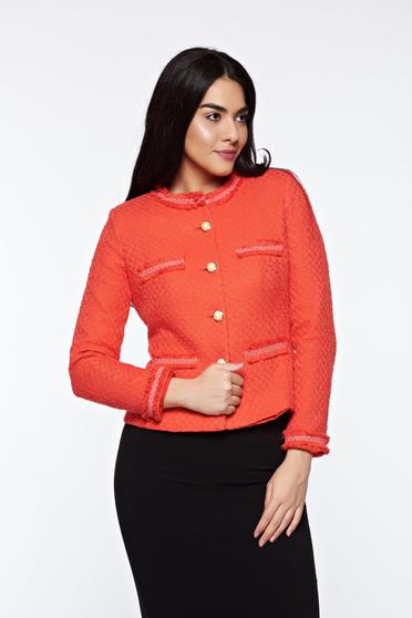LaDonna orange elegant tented jacket nonelastic cotton with inside lining