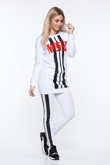 MissQ white casual set cotton with print details