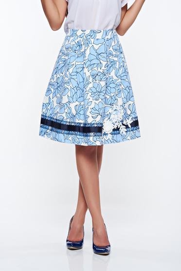 LaDonna blue elegant cotton cloche skirt handmade applications with inside lining