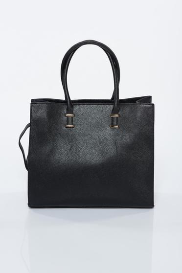 Black office bag from ecological leather