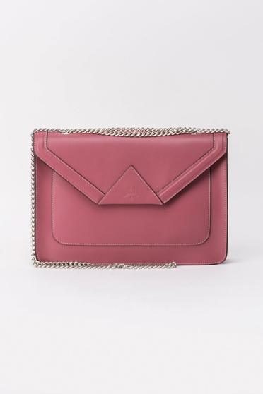 Purple bag natural leather casual long chain handle