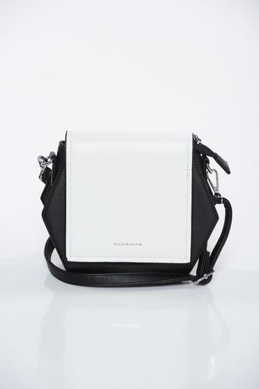 Black bag casual from ecological leather long, adjustable handle