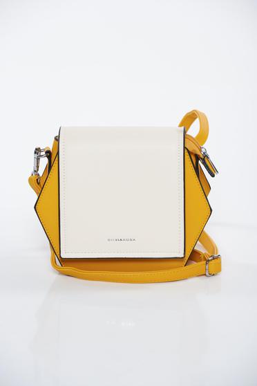 Yellow bag casual from ecological leather long, adjustable handle