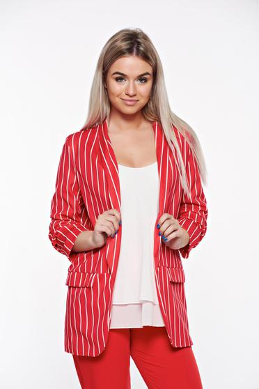 SunShine red jacket casual with inside lining from elastic fabric flared
