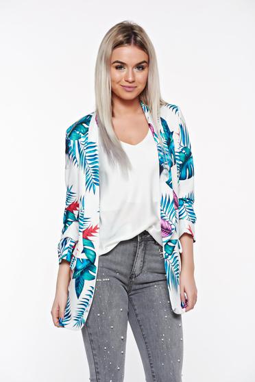 SunShine green jacket casual with inside lining from elastic fabric flared