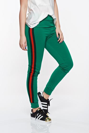 SunShine green casual tights with medium waist cotton with elastic waist