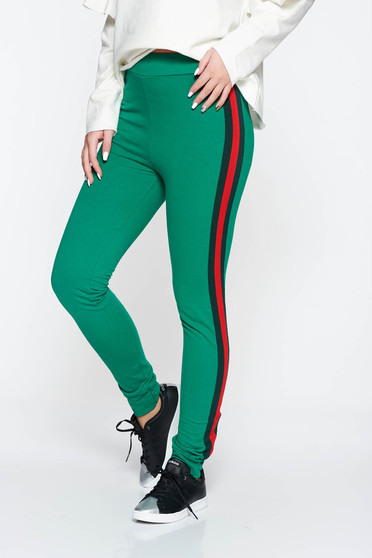 SunShine green casual tights with medium waist cotton with elastic waist