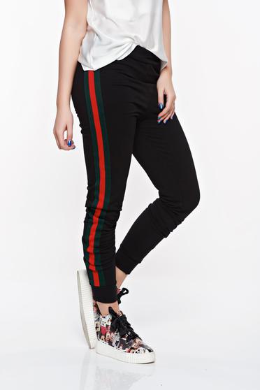 SunShine black casual tights with medium waist cotton with elastic waist