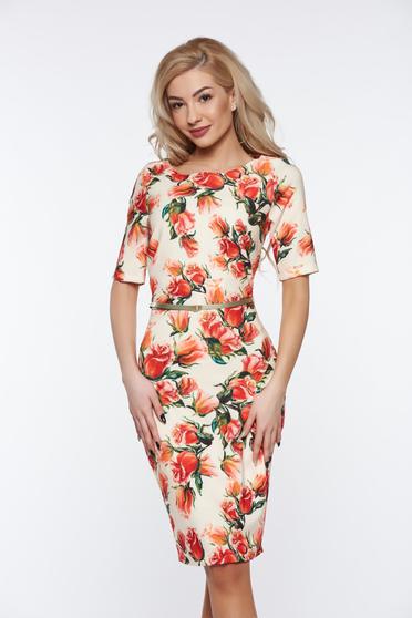 PrettyGirl red elegant pencil dress with inside lining cotton