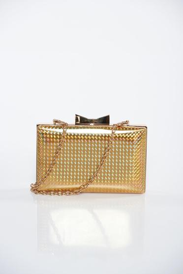 Gold bag clutch long chain handle