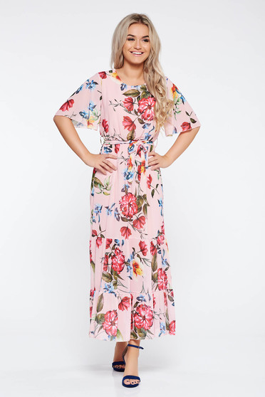 SunShine rosa daily dress transparent chiffon fabric with inside lining with elastic waist