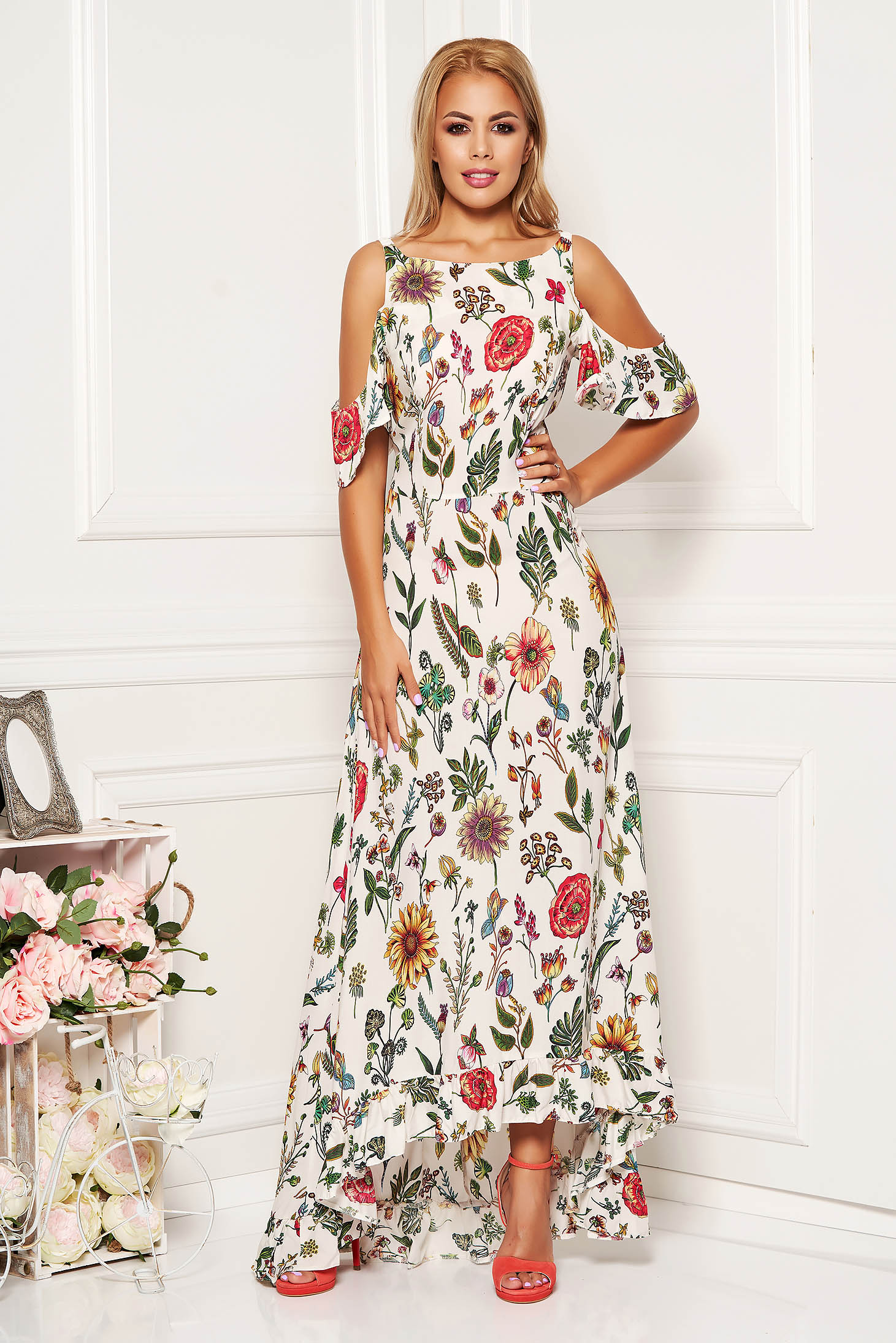 floral asymmetrical dress