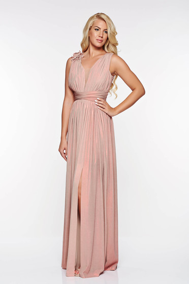 LaDonna rosa occasional cloche dress from shiny fabric with floral details