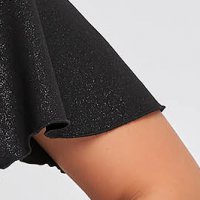 Rochie din stofa usor elastica neagra tip creion cu decolteu in v la spate - StarShinerS