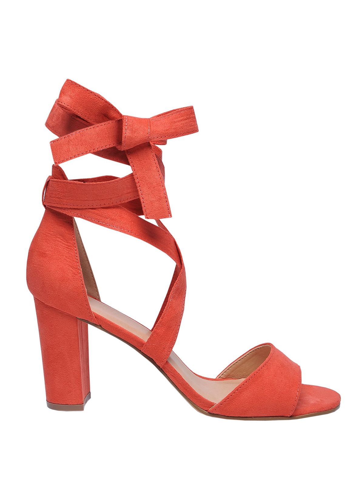orange chunky sandals