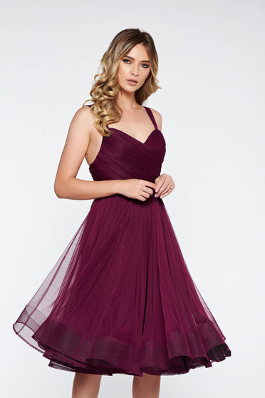 Ana Radu purple cloche dress with push-up cups luxurious from tulle with inside lining