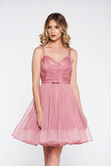 Ana Radu pink cloche dress luxurious with inside lining corset from tulle
