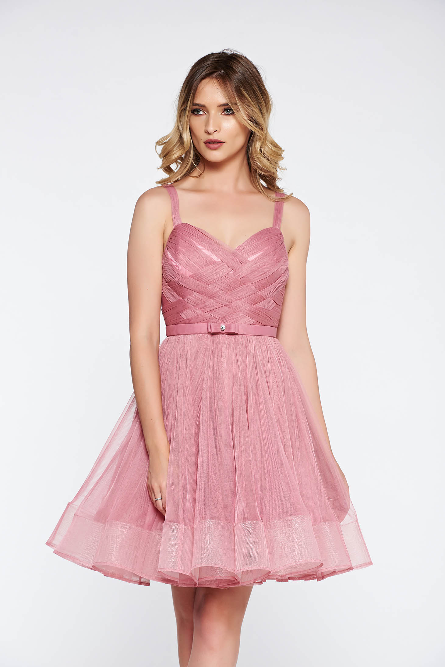 Ana Radu pink cloche dress luxurious with inside lining corset from tulle