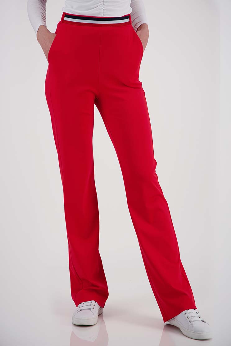 Piros StarShinerS casual bővülő nadrág rugalmas anyagból zsebbel ellátva 1 - StarShinerS.hu