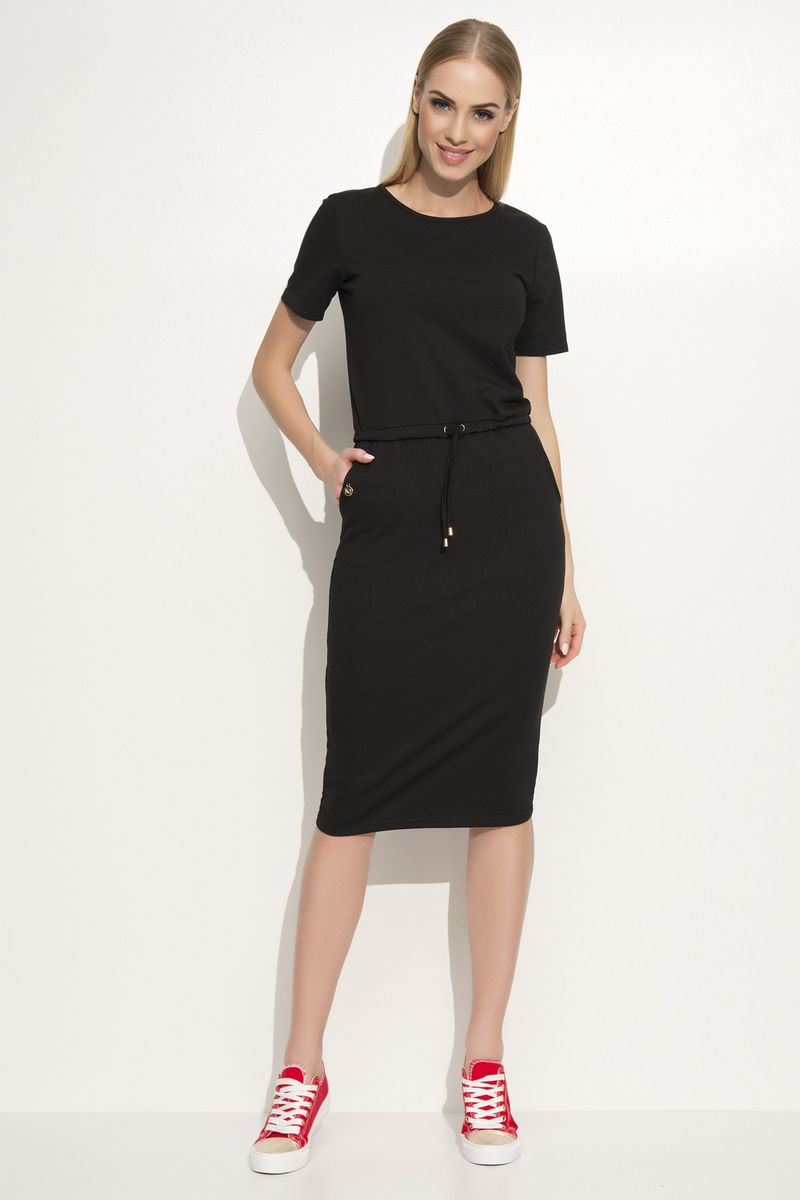 Straight cut outlet black dress