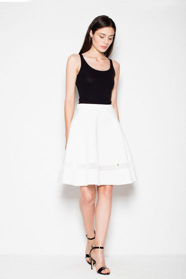 Venaton white skirt elegant cloche slightly elastic fabric high waisted