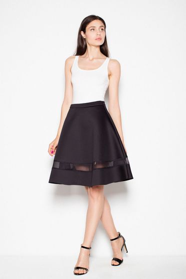 Venaton black skirt elegant cloche slightly elastic fabric high waisted