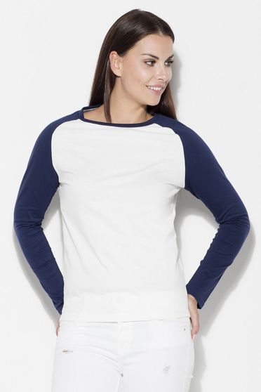 Katrus darkblue women`s blouse casual long sleeve cotton