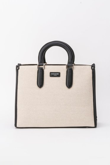 Cream bag office from ecological leather