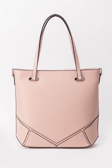 Rosa office bag short handles natural leather