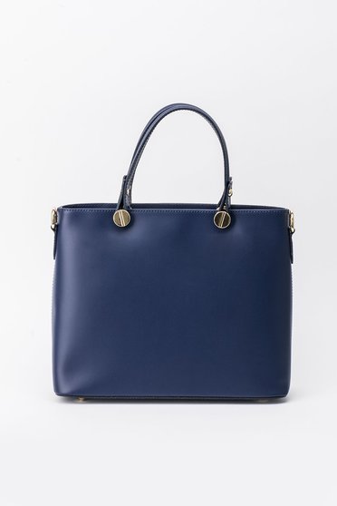 Darkblue bag office natural leather