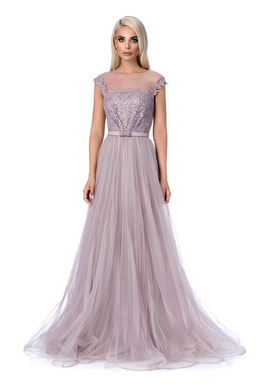 Ana Radu grey occasional cloche dress transparent fabric net