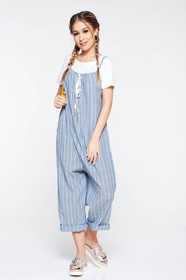 SunShine grey jumpsuit casual flared with pockets with laced details