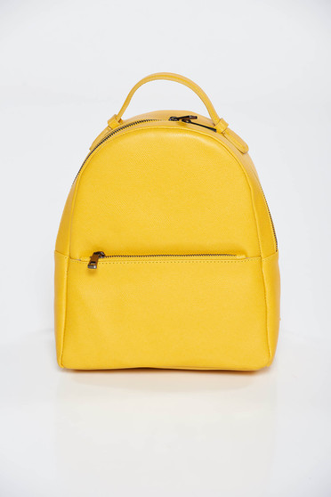 Yellow backpacks casual natural leather