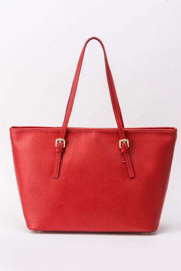 Red office bag natural leather