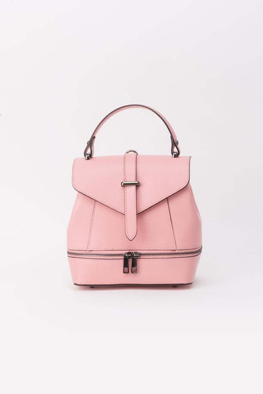 Rosa backpacks leather zipper accessory metallic buckle